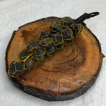 Black tourmaline Protection hanging from evil eye(raw form) - vaidikurja